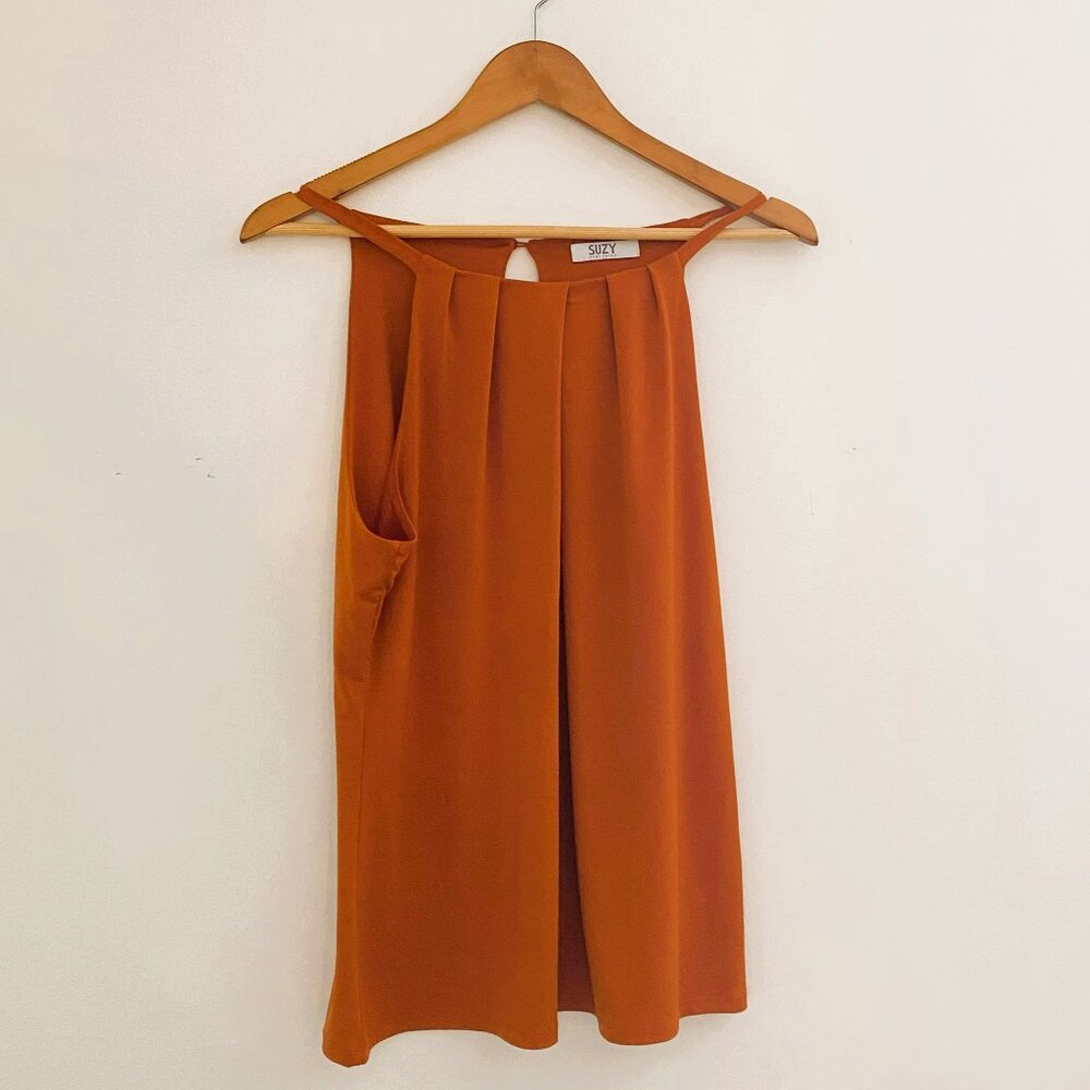 Suzy Shier - Flowy, Sleeveless, Burnt Orange, Summer Tank Top, Size XL